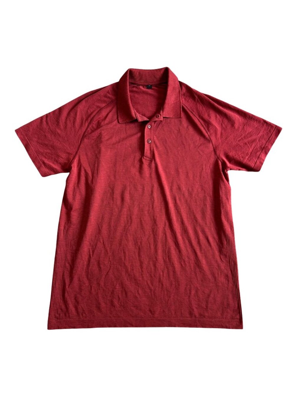 Lululemon Mens Sz Large Red Polo Shirt Short Sleeve Moisture